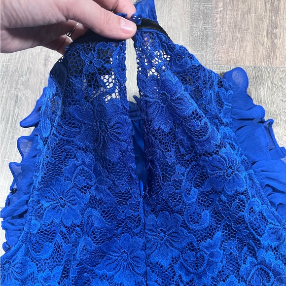 Disney Snow White and the Seven Dwarfs Blue Lace High Neck Dress - Picture 8 of 11